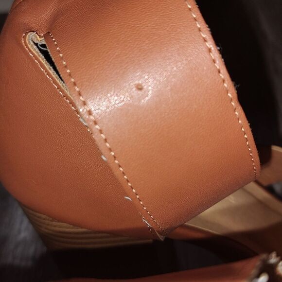 Wild Diva Lounge brown ankle strap 4" heel Sz 9 - Picture 7 of 8